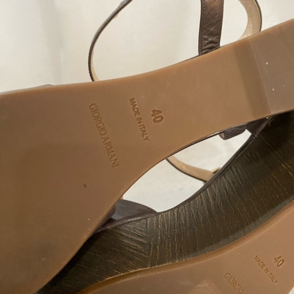 Armani Leather Platform Wedge Sandal - Picture 7 of 7